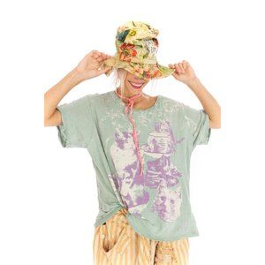 COPY - Magnolia Pearl TOP 1326 Hours Are Roses Cat Collage T Shirt Purple Green…
